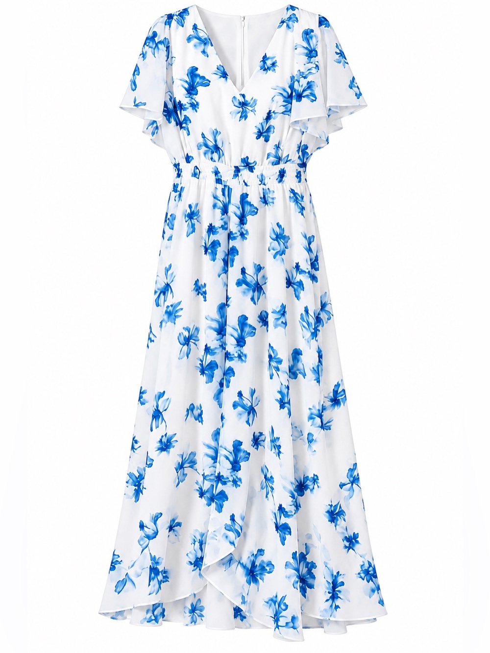 CeCe White Dress with Blue Floral Print